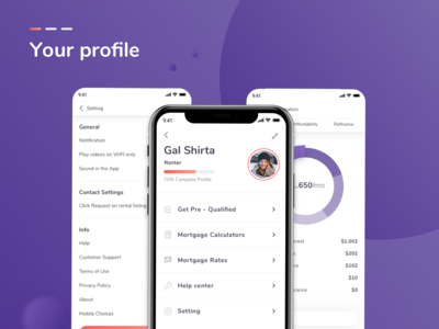 Rent home UI Kit - 您的个人资料(Rent home UI Kit - your profile)