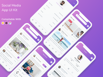 社交媒体应用程序 UI 套件(Social Media App UI Kit)