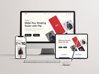 带有样机的品牌商店登陆页面(Brand Store Landing Page With Mockup)