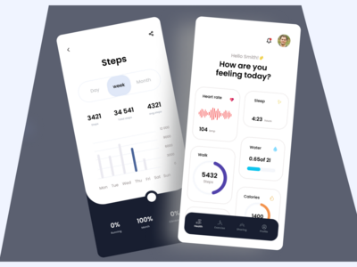 健康追踪器 - 应用程序界面(Health Tracker - App Ui)
