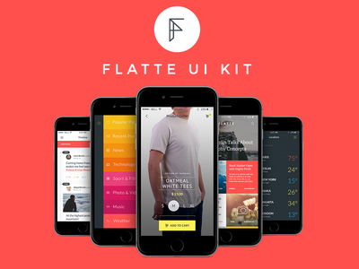 适用于 XD 的 Flatte UI KIT 1000++ UI 元素(Flatte UI KIT 1000++ UI Elements for XD)
