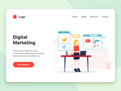 数字营销矢量图(Digital Marketing Vector Illustration)