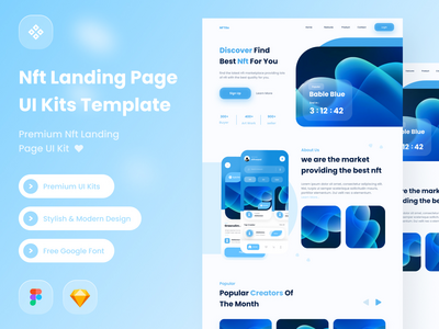nft 登陆页面 ui 工具包模板(nft landing page ui kit template)