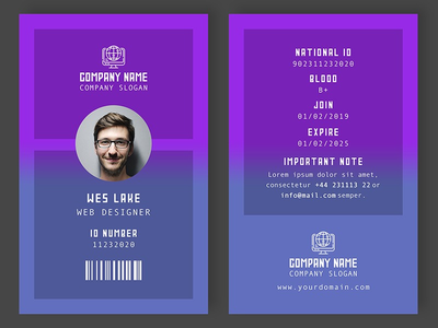 身份证模板(ID Card Template)