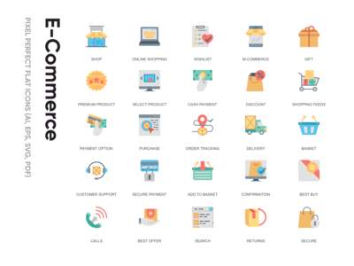 平面图标-电子商务(Flat Icon - E-commerce)