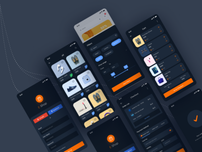 E-Shop 移动应用程序，深色 (V-2)(E-Shop Mobile App, Dark (V-2))