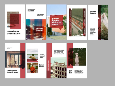 白色简单的社交媒体红色肖像模板(White simple social media red portrait template)