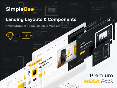 SimpleBee - 包含 100 多个布局和组件的高级超级包(SimpleBee - Premium Mega Pack of 100+ Layouts and Components)