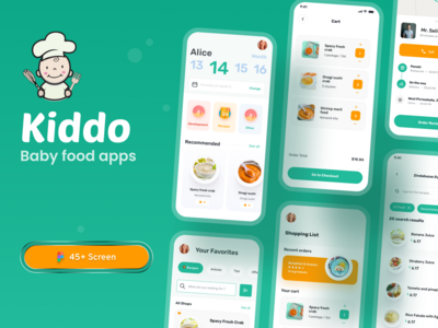 Kiddo 婴儿食品应用程序设计(Kiddo Baby Food Apps Design)