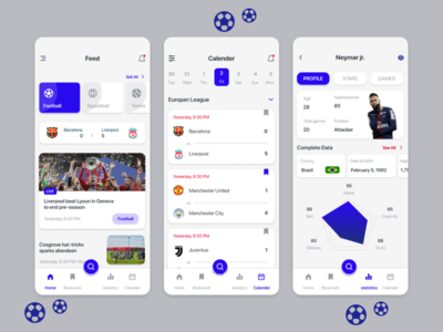 重新设计足球应用程序(redesign football app)