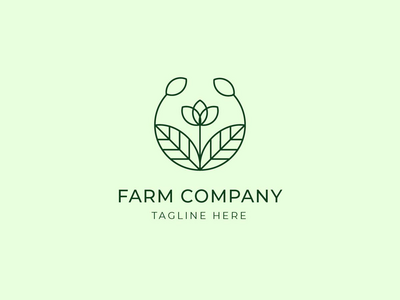 绿色花园农场标志设计(Green Garden Farm Logo Design)