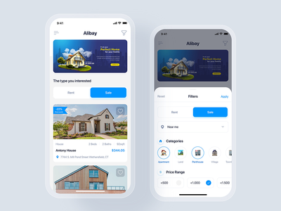 房地产移动应用程序概念(Real Estate mobile app concept)