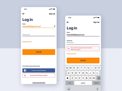 租车移动用户界面 - 登录流程(Car rental mobile UI - Login Flow)