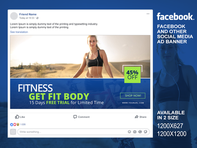 Facebook 和其他社交媒体销售横幅 2(Facebook and other Social Media Sale Banner 2)