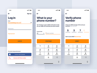租车移动用户界面 - 验证电话号码(Car rental mobile UI - Verify phone number)