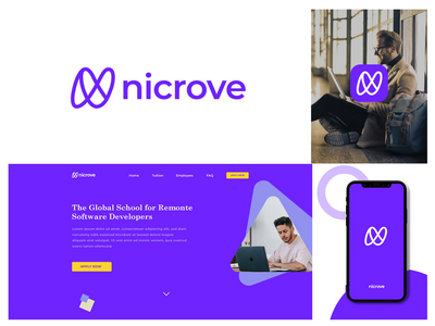 现代字母标志设计模板(N modern letter logo design template)