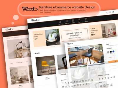 WoodEx 家具电子商务网站 Design-Kit(WoodEx furniture eCommerce website Design-Kit)