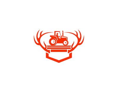 白尾鹿鹿角拖拉机复古(White Tail Deer Antler Tractor Retro)