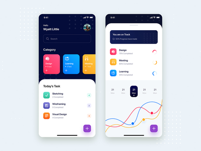 待办事项列表移动应用程序 UI 工具包模板(Todo List Mobile App UI Kit Template)