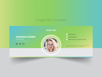 商务电子邮件签名模板设计或电子邮件页脚(Business email signature template design or email footer)