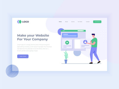 为您的公司制作网站登陆页面 UI 设计(Make Your Website For Your Company landing page UI design)