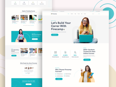 Firecamp-教育 PSD 模板(Firecamp- Education PSD Template)