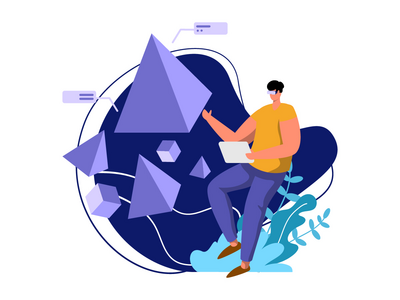 3D 渲染平面插图 Metaverse 虚拟现实(3D Rendering Flat Illustration Metaverse Virtual Reality)