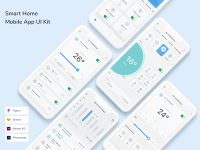 智能家居移动应用程序 UI 套件(Smart Home Mobile App UI Kit)