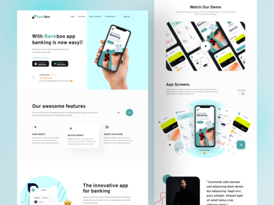 手机银行应用登陆页面(Mobile Banking App Landing Page)
