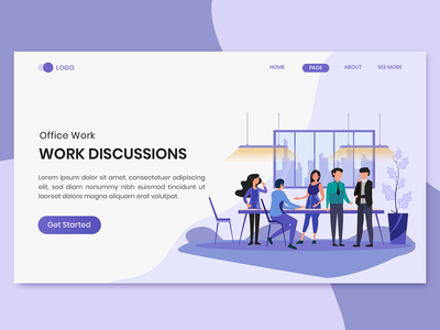 工作讨论办公室工作人员登陆页面(Work Discussions Office Worker Landing Page)