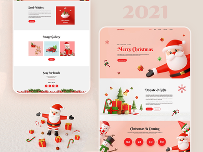 圣诞节登陆页面模板(Christmas Landing Page Template)
