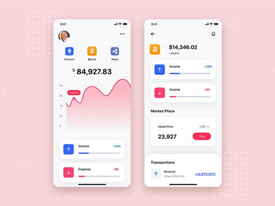 加密钱包移动应用程序 UI 工具包模板(Crypto Wallet Mobile App UI Kit Template)