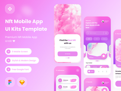 nft 移动应用程序 UI 套件(nft mobile app ui kits)