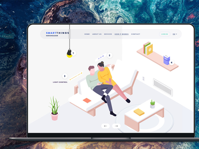 英雄标题 Smartthings 等距模板(Hero Header Smartthings Isometric Template)