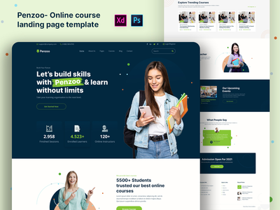 Penzoo - 在线课程登陆页面模板(Penzoo - Online course landing page template)
