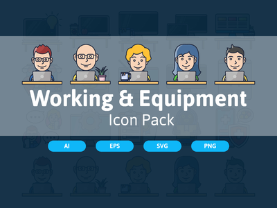 工作和设备图标包(Working & Equipment Icon Pack)