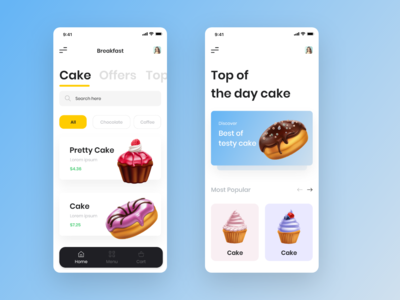 蛋糕店应用程序界面(Cake Shop App UI)