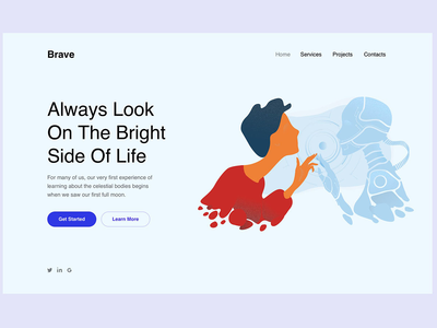 机器人登陆页面插图(Cyborg Landing Page Illustration)