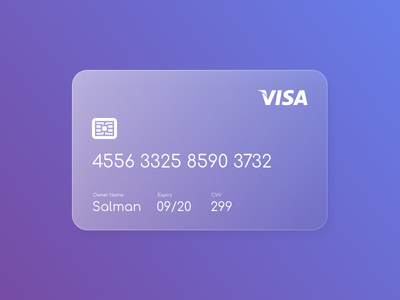 玻璃形态信用卡(Glassmorphism Credit Card)