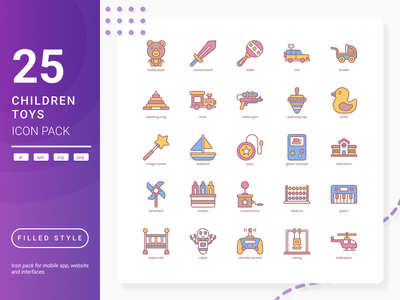 儿童玩具图标包(Children Toys Icon Pack)