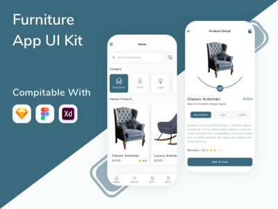 家具应用程序 UI 套件(Furniture App UI Kit)