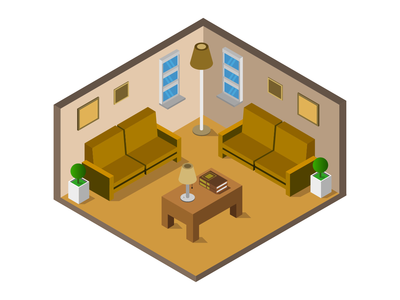 等距休息室(isometric lounge room)