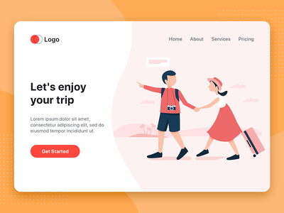 让我们享受你的旅行矢量图(Let's enjoy your trip Vector Illustration)