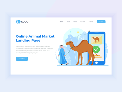 在线动物购买商店登陆页面UI设计(Online animal buying shop Landing Page UI design)