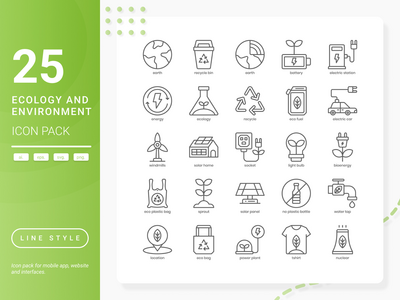 生态与环境图标包(Ecology and Environment Icon Pack)