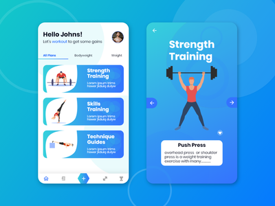 锻炼应用程序概念(Workout App concept)