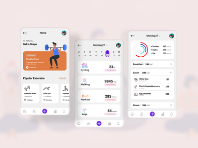 健身应用界面(Fitness App UI)