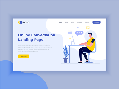 在线对话登陆页面UI设计(Online Conversation Landing Page UI design)