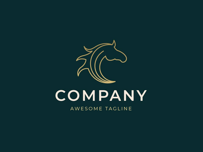 头马单线标志(Head Horse Monoline Logo)