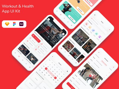 锻炼和健康应用程序 UI 套件(Workout & Health App UI Kit)